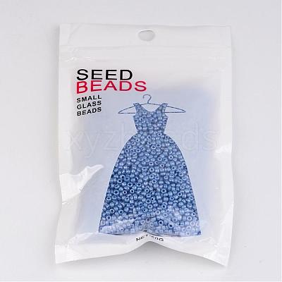 DIY Craft Beads 12/0 Opaque Colors Lustered Round Glass Seed Beads X-SEED-A012-2mm-123B-1
