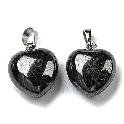 Natural Black Stone Pendants G-I311-A19-P-1