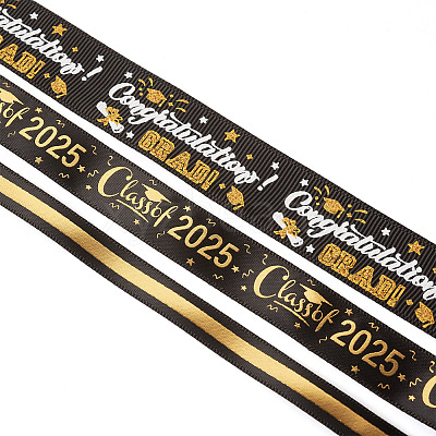 3 Styles Graduation Pattern Polyester Ribbon OCOR-TA0003-32-1
