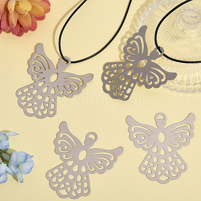 15Pcs Iron Etched Metal Embellishments Big Pendants IFIN-CA0001-62-1