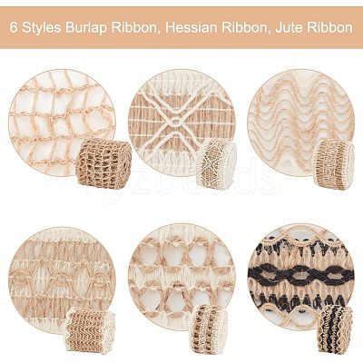 6 Bundles 6 Styles Burlap Ribbon OCOR-OC0001-18-1