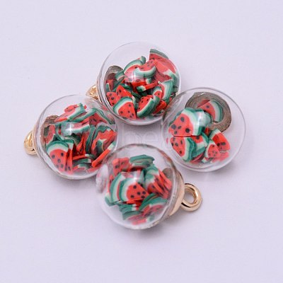 Transparent Glass Globe Pendants GLAA-TAC0003-03H-1