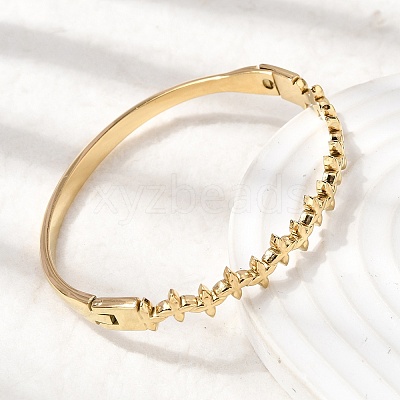 304 Stainless Steel Hinged Bangles for Women BJEW-B168-08G-1