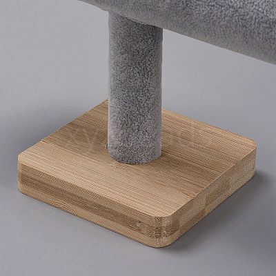 Velvet T-Shaped Bar Bracelet Display Stands with Wooden Base AJEW-WH0471-148C-1