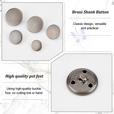 50Pcs 5 Styles 3-Hole Brass Buttons BUTT-OC0001-47B-1