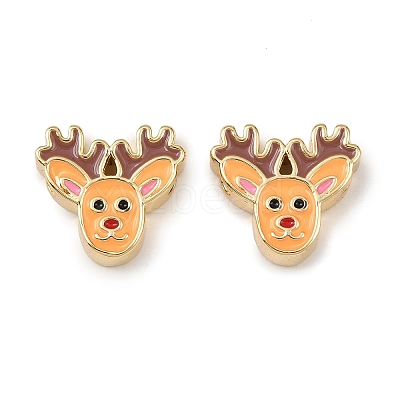 Brass Enamel Beads KK-L255-16G-02-1