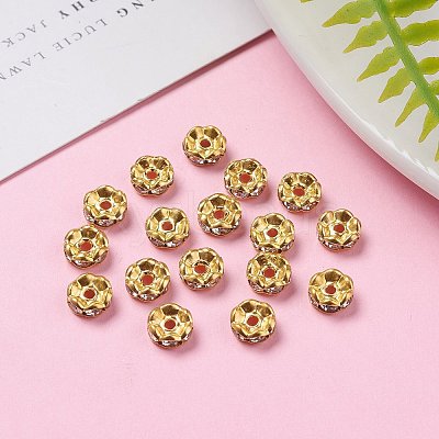 Iron Crystal Rhinestone Spacer Beads RB-A007-6MM-G-1