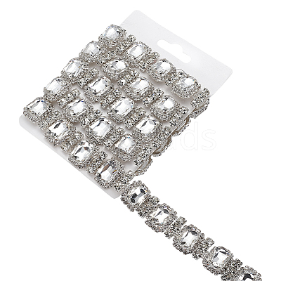 1 Yard Rectangle Iron Rhinestone Strass Chains CH-FG0001-02B-1