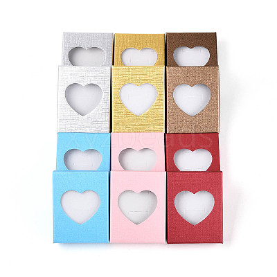 12Pcs 6 Colors Cardboard Jewelry Set Boxes CBOX-N015-04-1