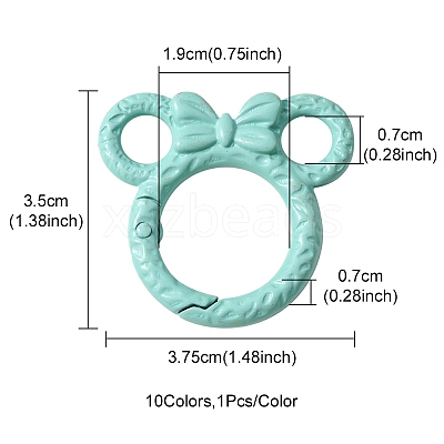10Pcs Spray Painted Alloy Spring Gate Rings FIND-YW0001-59-1