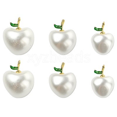 6Pcs 3 Styles Shell Pearl Pendants KK-CJ0003-41-1