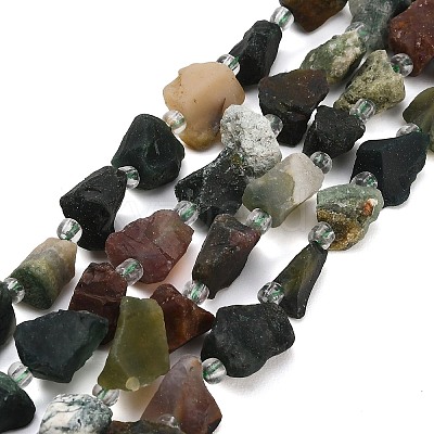 Raw Rough Natural Indian Agate Beads Strands GG-CBA0B77-A10-01-1