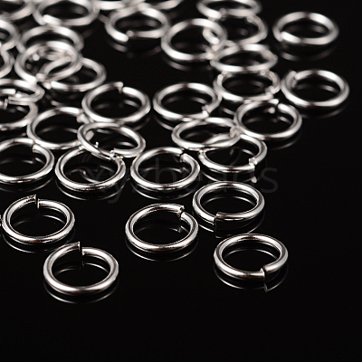 Silver Color Plated Brass Open Jump Rings X-JRC8MM-S-1