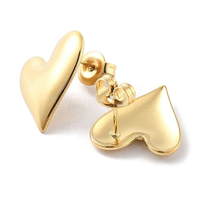 Ion Plating(IP) 304 Stainless Steel Stud Earrings EJEW-P258-12G-1