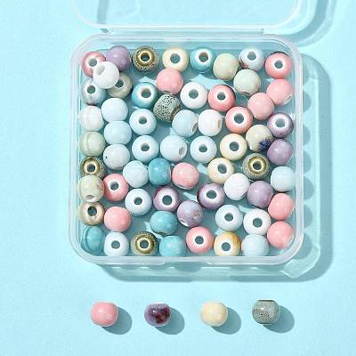 68Pcs 9 Colors Handmade Porcelain Beads PORC-FS0001-23C-1