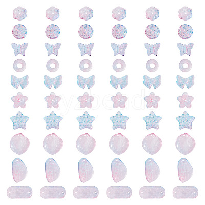125G Gradient Color Transparent Glass Beads GLAA-TA0003-58A-1