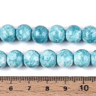 Baking Paint Glass Beads Strands DGLA-N016-10mm-08-1