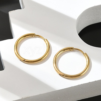 304 Stainless Steel Huggie Hoop Earrings EJEW-G272-02-16mm-G-1