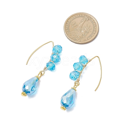 Teardrop Electroplate Glass Dangle Earrings EJEW-JE06797-01-1