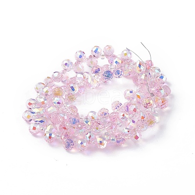 Transparent Electroplate Glass Beads Strands EGLA-F152A-AB03-1