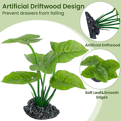 Plastic Artificial Green Leaf Aquarium Plant AJEW-SP0006-20-1