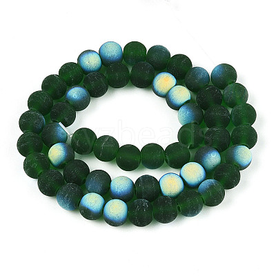 Frosted Transparent Glass Beads Strands LS-GLAA-T032-T8mm-MBB22-1
