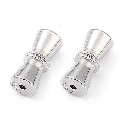 Anti-Tarnish Rhodium Plated 925 Sterling Silver Screw Clasps STER-K173-02P-1