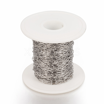 Tarnish Resistant 304 Stainless Steel Paperclip Chains CHS-F010-01B-P-1
