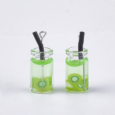 Glass Bottle Pendants CRES-N017-06F-1