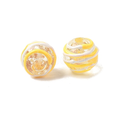 Handmade Gold Sand Enamel Lampwork Beads LAMP-B035-03G-1