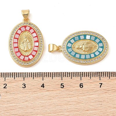 Brass & Shell & Clear Cubic Zirconia Pendants KK-I712-09G-1