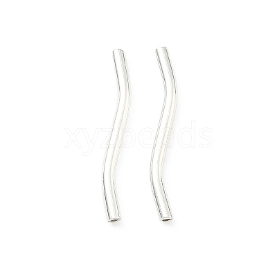 Brass Wavy Tube Beads KK-H532-36A-S-1
