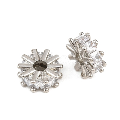 Brass Pave Clear Cubic Zirconia Beads CU-CBA6A75-20P-1
