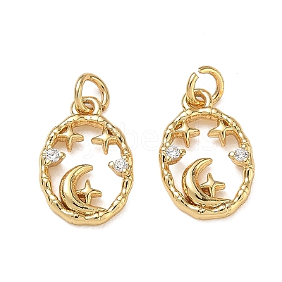 Brass Micro Pave Clear Cubic Zirconia Charms CU-CBAF0F8-16E-G-1