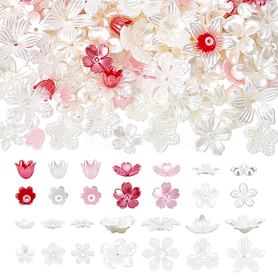 140Pcs 14 Colors Resin Bead Caps RESI-AR0001-56-1