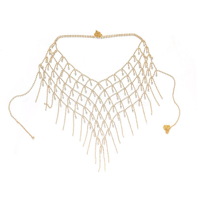 Alloy Full Crystal Rhinestone Mesh Body Chains for Bikini WG36BB6-01-1