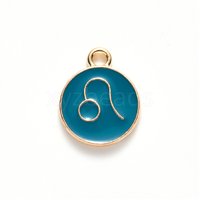 Alloy Enamel Pendants X-ENAM-S124-01B-05G-1