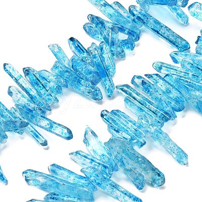Natural Crackle Quartz Crystal Dyed Beads Strands G-I345-03B-1