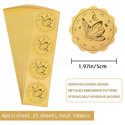 Self Adhesive Gold Foil Embossed Stickers DIY-WH0211-129-1