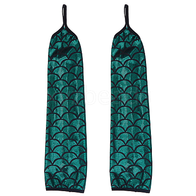 Polyester Fish Scale Gloves AJEW-WH20006-222B-1