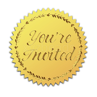 Self Adhesive Gold Foil Embossed Stickers DIY-WH0211-335-1