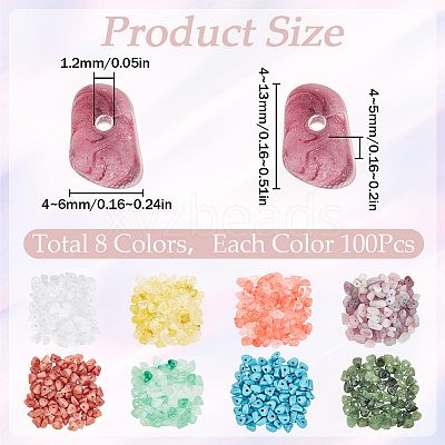 800Pcs 8 Colors Acrylic Beads OACR-SC0001-31-1