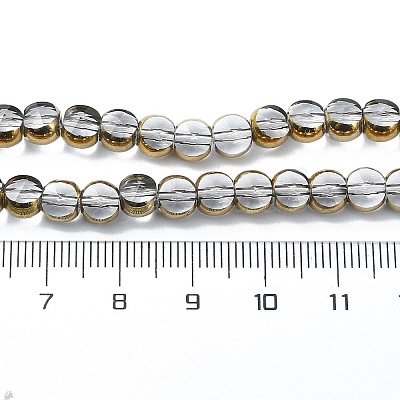 Half Plated Electroplate Transparent Glass Beads Strands X-EGLA-E060-02A-HP05-1