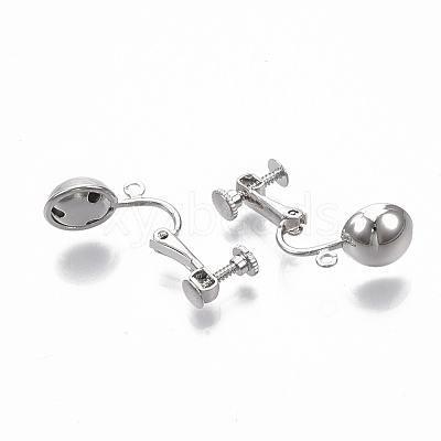 Brass Screw On Clip Earring Converter X-KK-T051-43P-NF-1