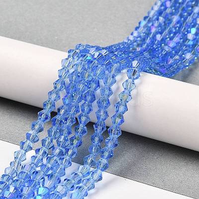 Transparent Electroplate Glass Beads Strands GLAA-F029-2mm-D07-1