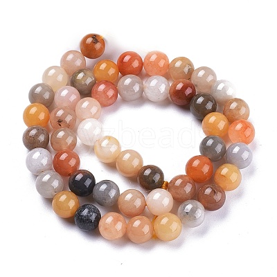 Natural Golden Silk Jade Beads Strands G-K410-07-8mm-1