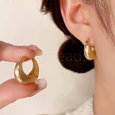 Brass Hoop Earrings EJEW-Q391-23G-1