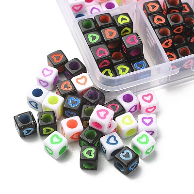 280Pcs 14 Styles Opaque White Acrylic European Beads MACR-YW0002-45-1