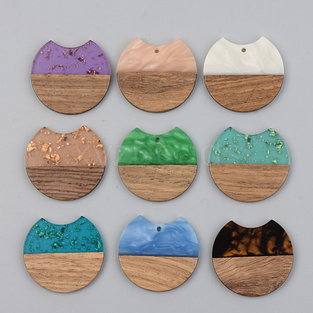 Resin & Walnut Wood Pendants RESI-S389-001A-1