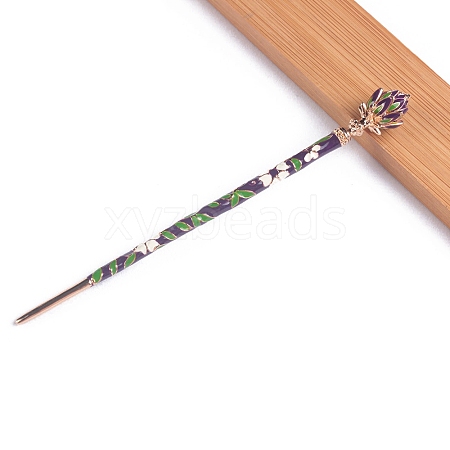 Alloy Enamel Flower Hair Sticks PW-WG7B4CF-02-1